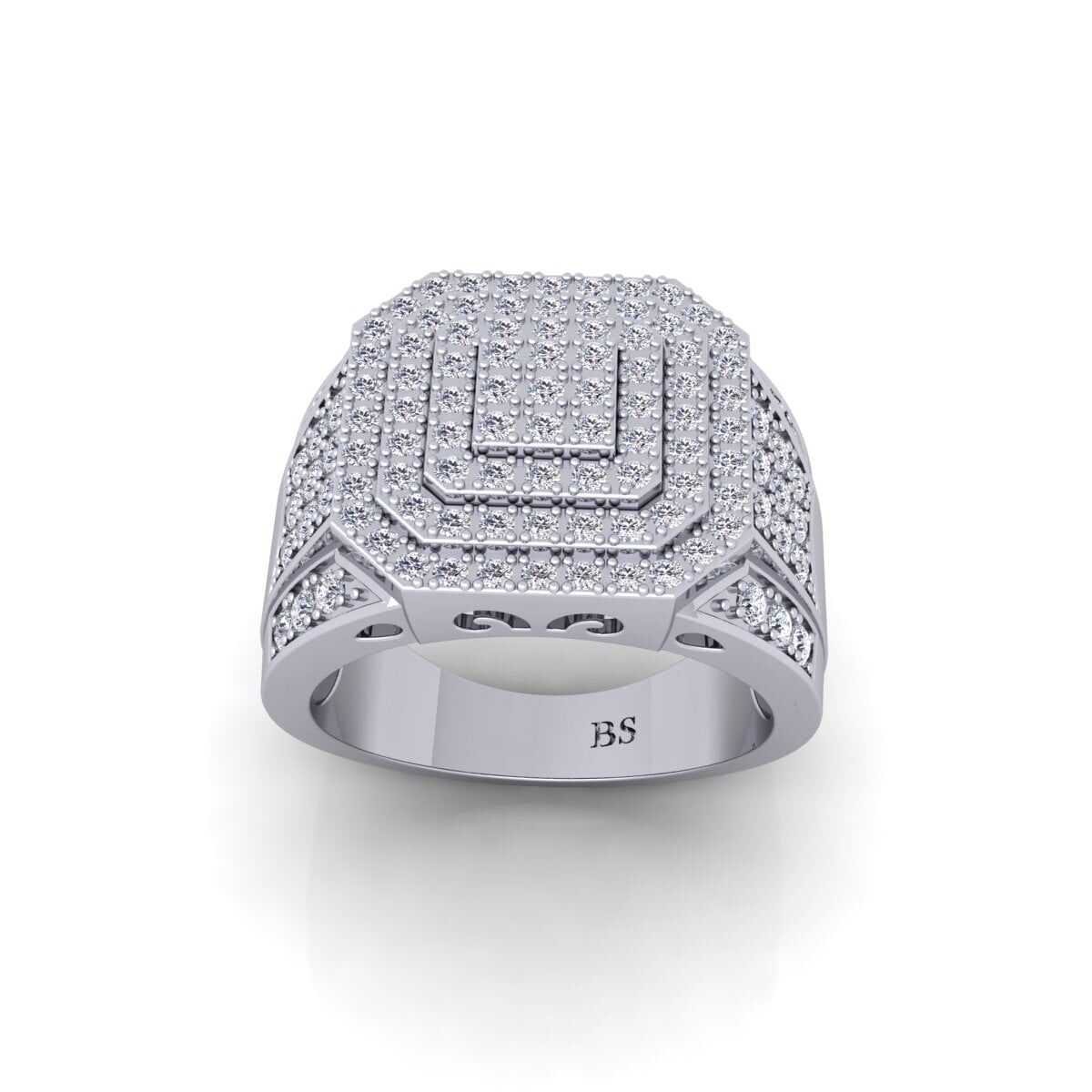 Icedout Diamond Layered Ring In VVS Moissanite