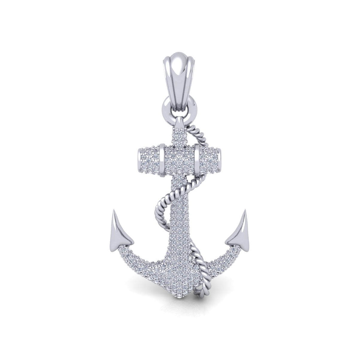 Icedout Diamond Anchor Pendant